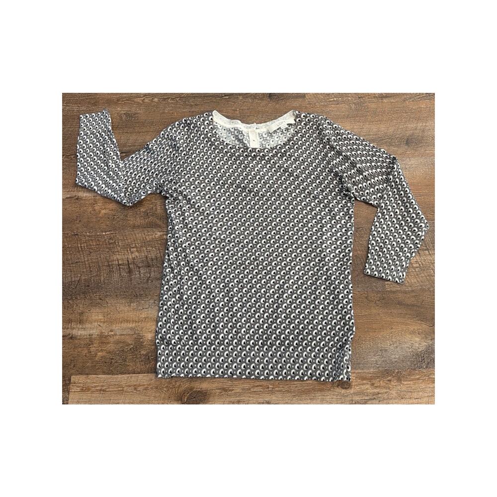Ann Taylor Loft button back patterned lightweight sweater XS 100% Cotton